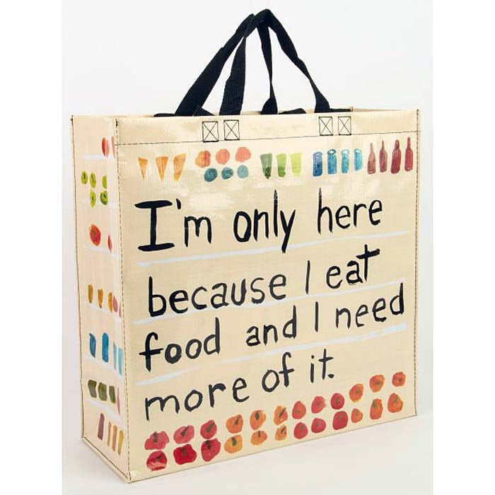 I'm Only Here Because I Eat Blue Q  Shopper Bag - Reusable Shopping Bags