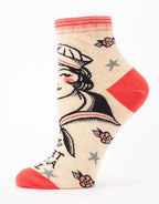 Women's Ankle Socks - Fight Like a Girl   - Blue Q