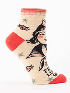 Women's Ankle Socks - Fight Like a Girl   - Blue Q