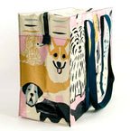 Blue Q Happy Dogs Shopping Bag Shoulder Tote - Eco  - Pocket, Zipper, folding