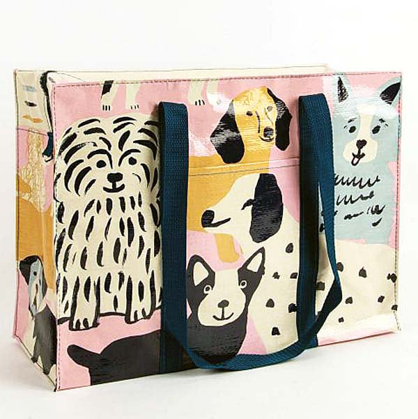 Blue Q Happy Dogs Shopping Bag Shoulder Tote - Eco  - Pocket, Zipper, folding