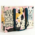 Blue Q Happy Dogs Shopping Bag Shoulder Tote - Eco  - Pocket, Zipper, folding