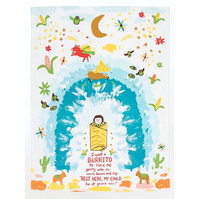 Burrito  Blue Q Kitchen Towel - Printed Cotton Kitchen Towel