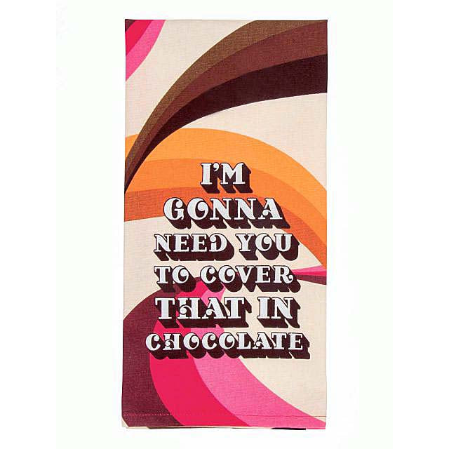 Cover in Chocolate  Blue Q Kitchen Towel - Printed Cotton Kitchen Towel