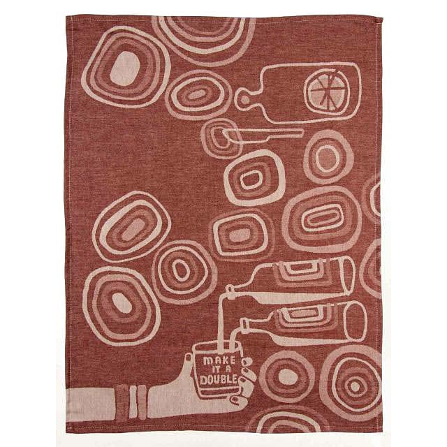 Make It a Double  Blue Q Kitchen Towel - woven jacquard Cotton Kitchen Towel