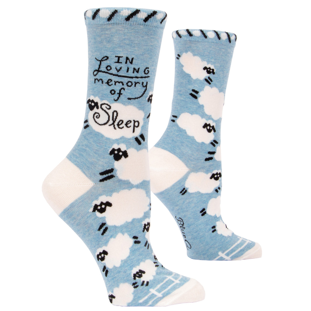In Loving Memory of Sleep - Combed Cotton Women's Crew Socks by Blue Q