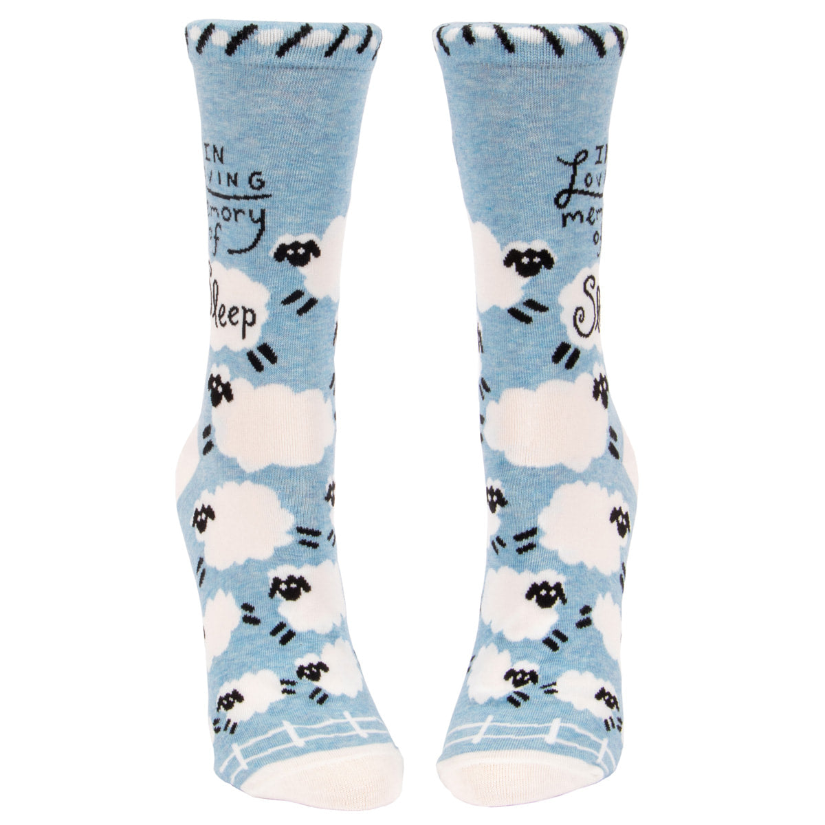 In Loving Memory of Sleep - Combed Cotton Women's Crew Socks by Blue Q