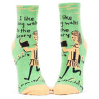 I Like Long Walks to the Library Combed Cotton Women's Ankle Sock by Blue Q
