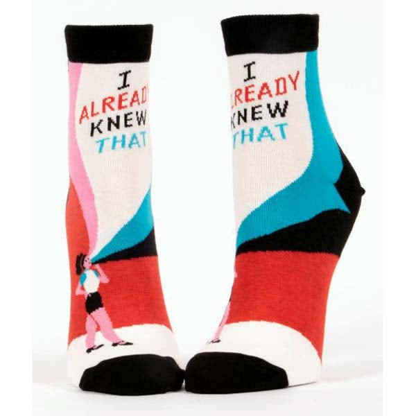 I Already Knew That Combed Cotton Women's Ankle Sock by Blue Q