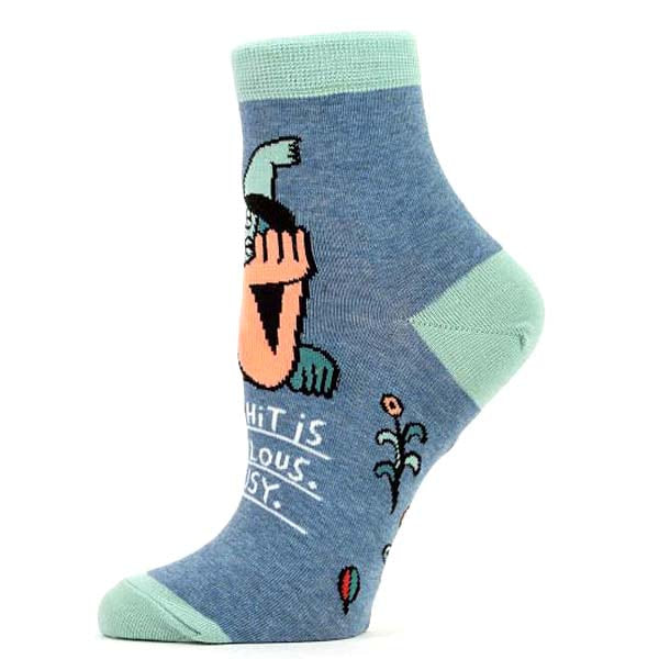 This Shit Is Ridiculous. I'm Busy. Combed Cotton Women's Ankle Sock by Blue Q