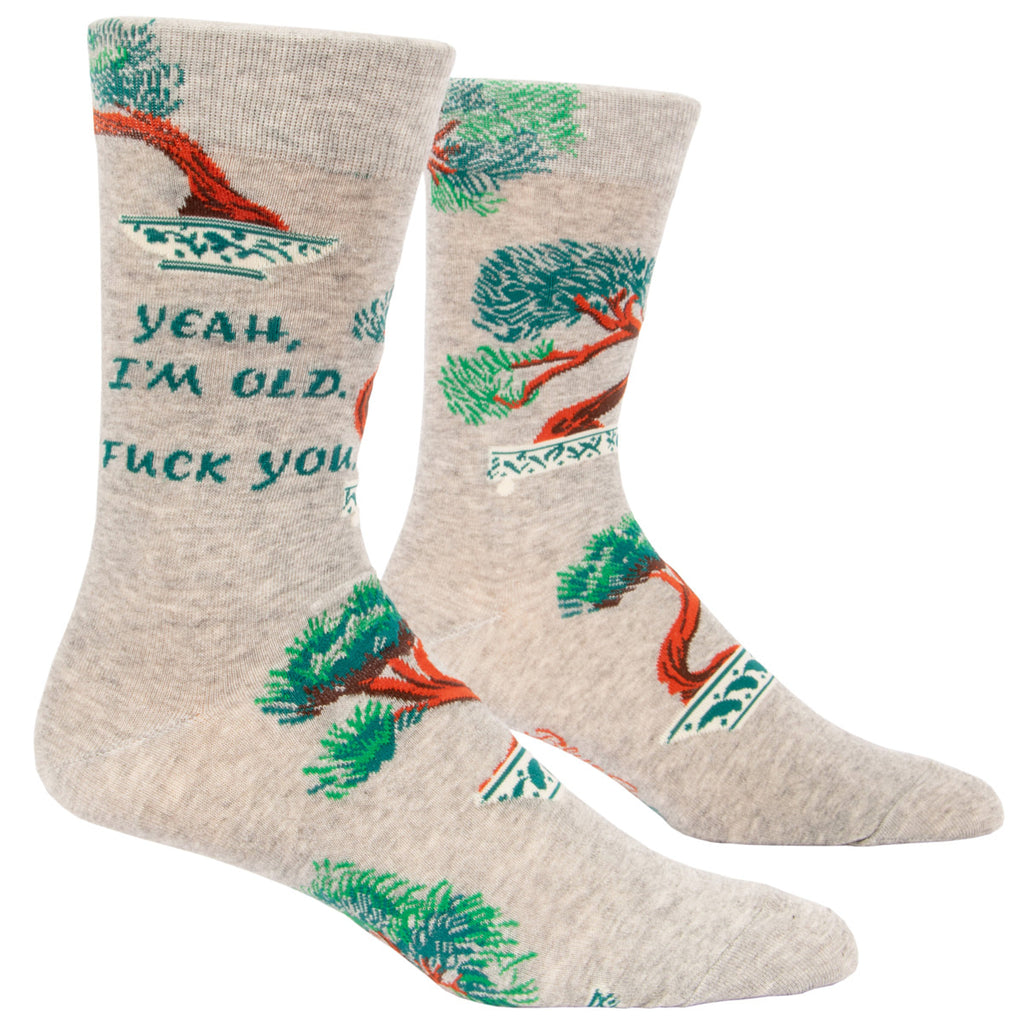 Yeah, I'm Old.  Fuck You.  Combed Cotton MEN's Crew Socks by Blue Q