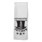 Ringmaster of the Shitshow - Hang Tight Cotton Towel with pull through loop - by Twisted Wares