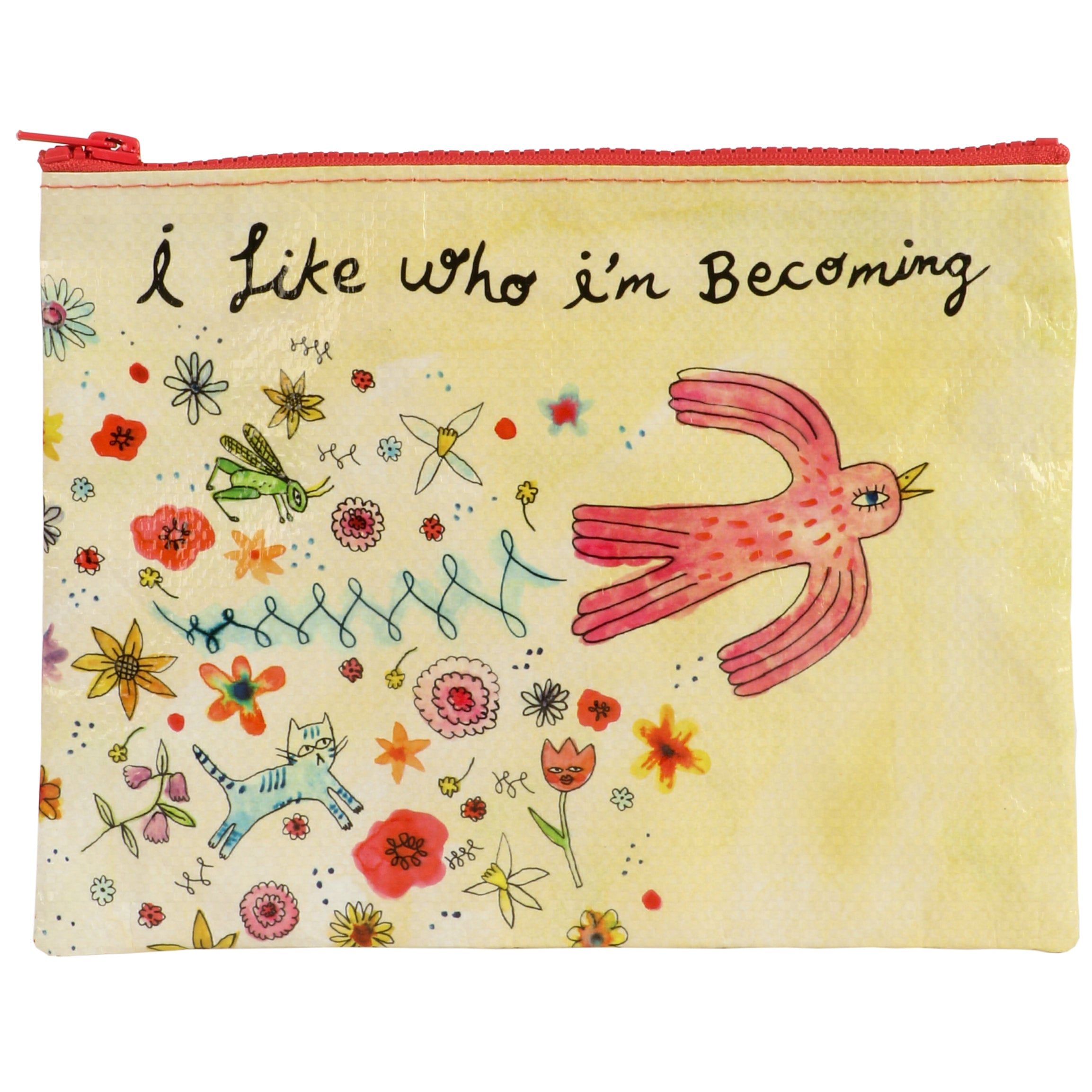 I Like Who I'm Becoming -  Eco, Recycled Zipper Pouch - Blue Q