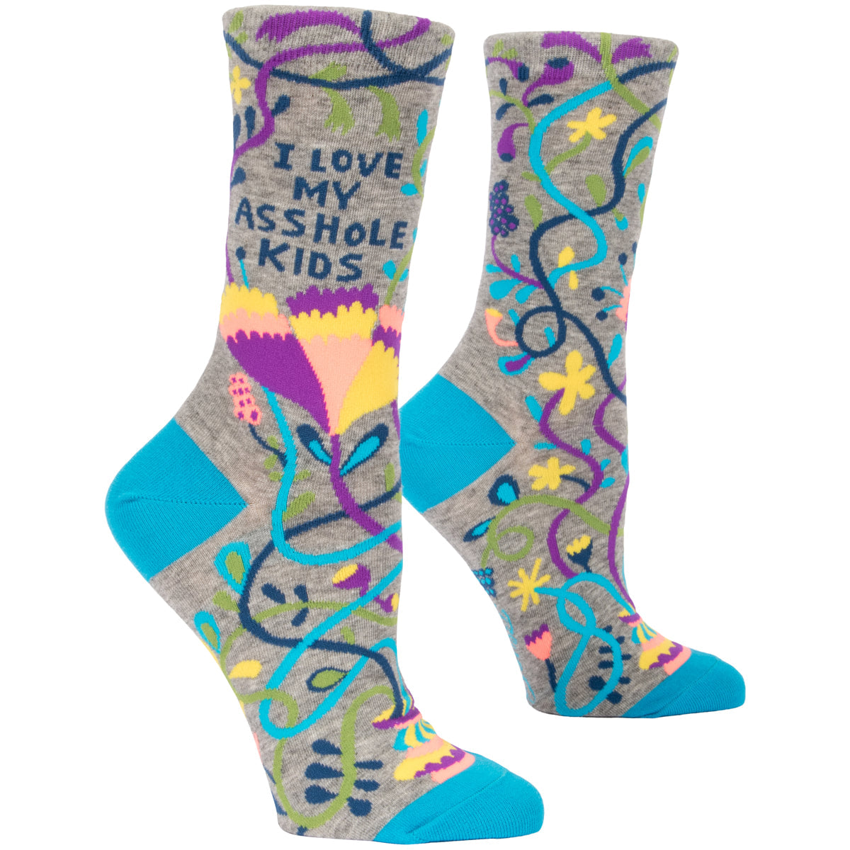 I Love My Asshole Kids -  Women's Crew Socks - Blue Q