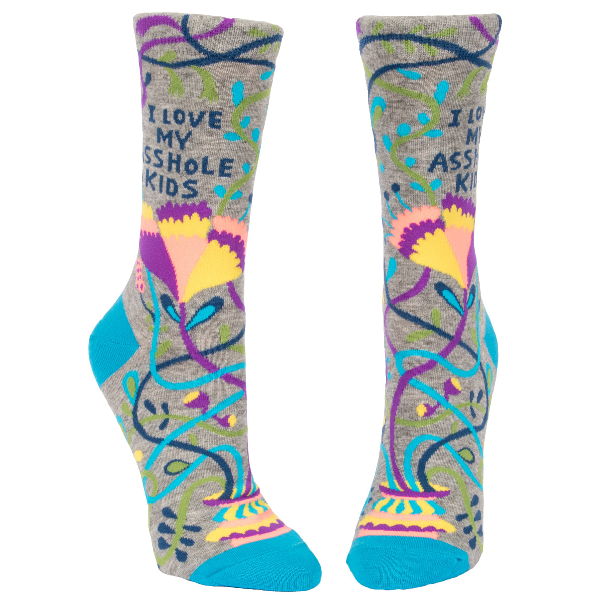I Love My Asshole Kids -  Women's Crew Socks - Blue Q
