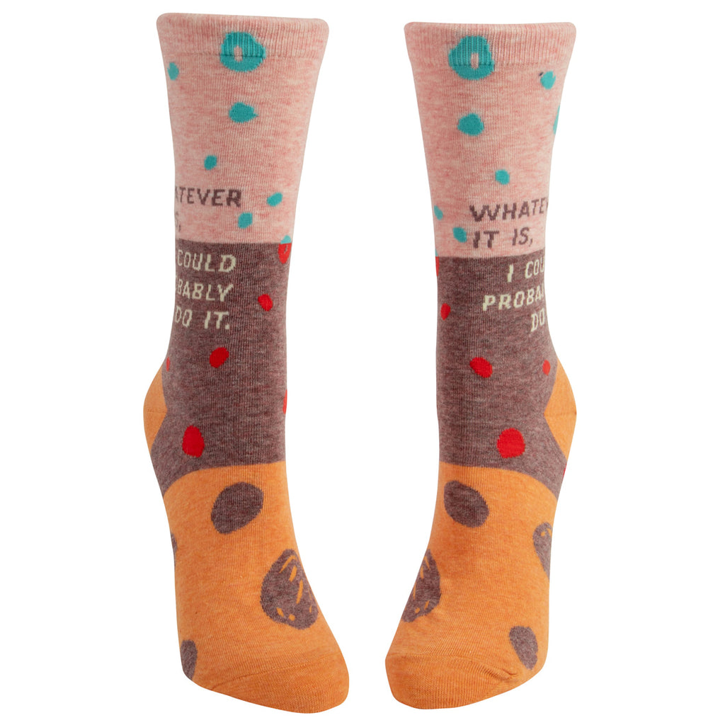 Whatever it is, I could probably do it  Women's Crew Socks - Blue Q