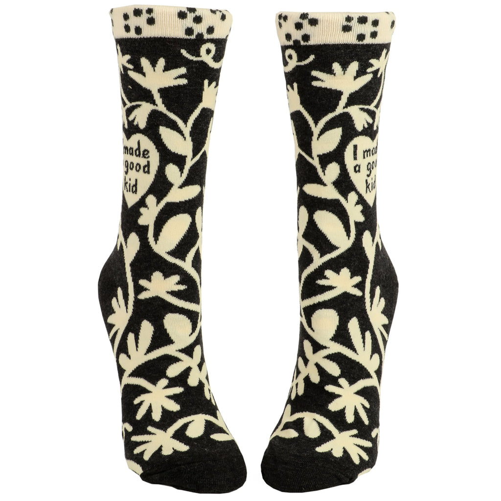 I Made a Good Kid - Women's Crew Socks - Blue Q
