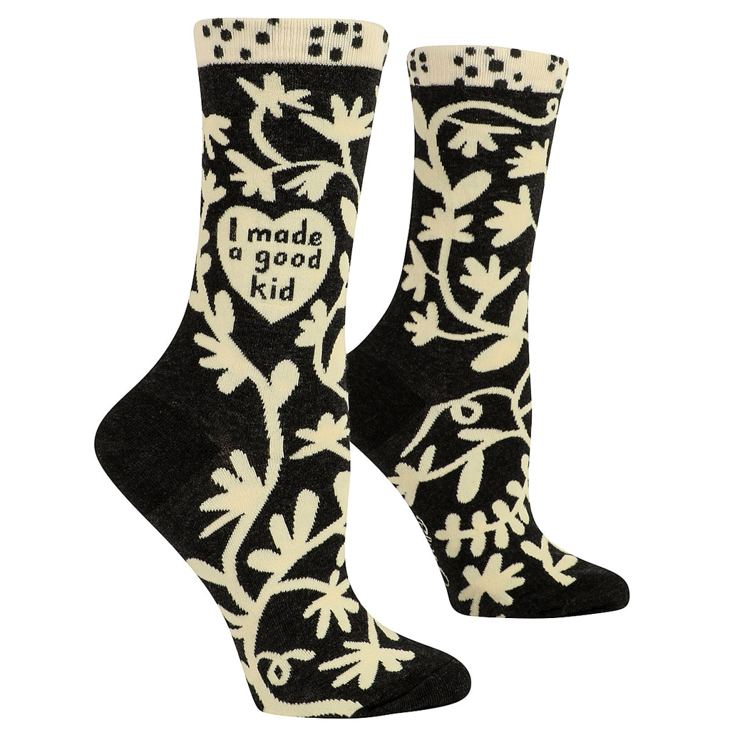 I Made a Good Kid - Women's Crew Socks - Blue Q