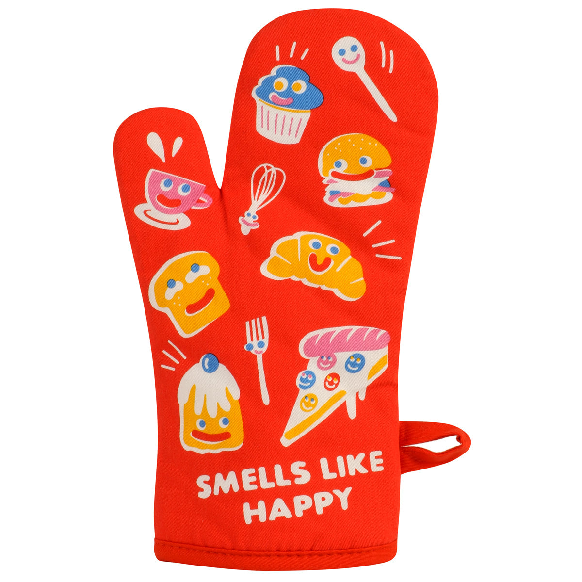 Smells Like Happy  -  Insulated Cotton Oven Mitts by Blue Q