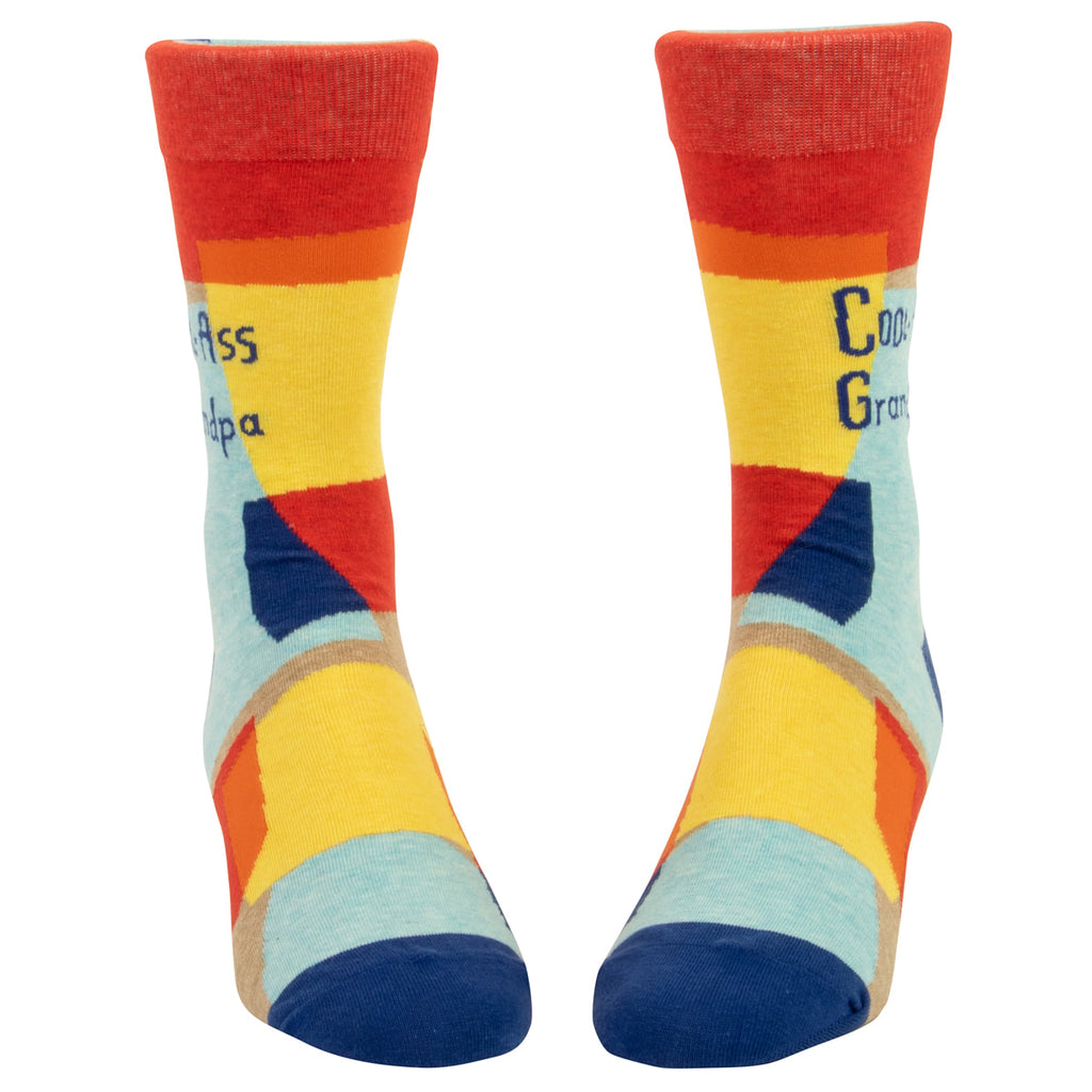 Cool Ass Grandpa MEN's Crew Socks - Blue Q