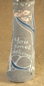 Women's Ankle Socks -  You Smell Delicious - Blue Q