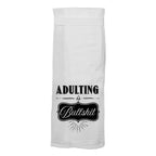 Adulting is Bullshit Hang Tight Cotton Towel with pull through loop - by Twisted Wares