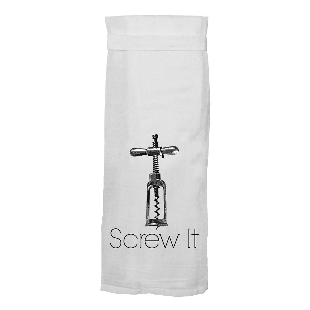 Screw It.  Hang Tight Cotton Towel with pull through loop - by Twisted Wares