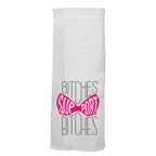 Bitches Support Bitches.  Hang Tight Cotton Towel with pull through loop - by Twisted Wares