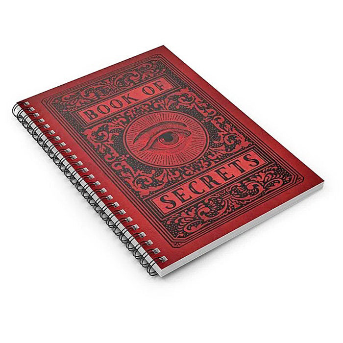The Book of Secrets lined spiral notebook.