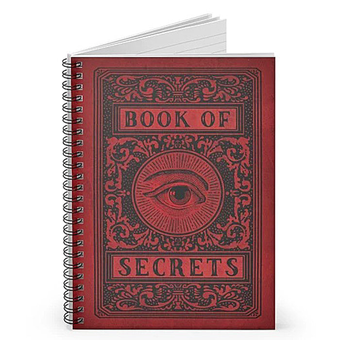 The Book of Secrets lined spiral notebook.