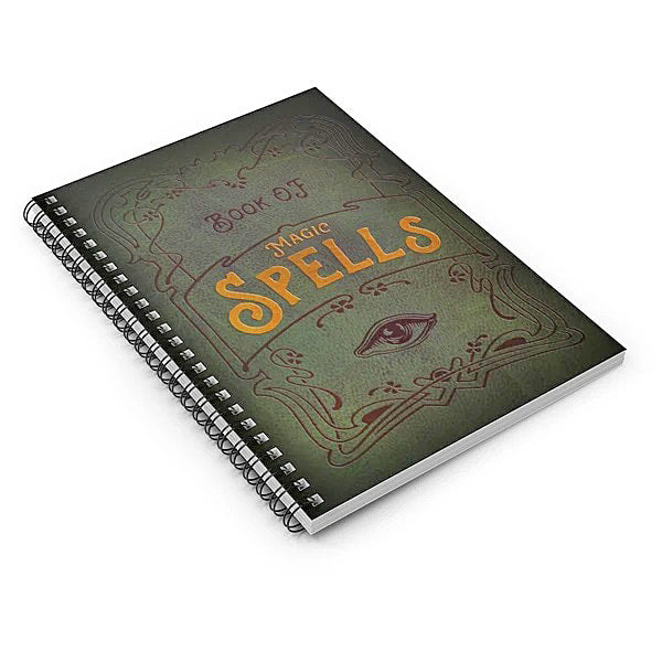 The Book of Spells lined spiral notebook.