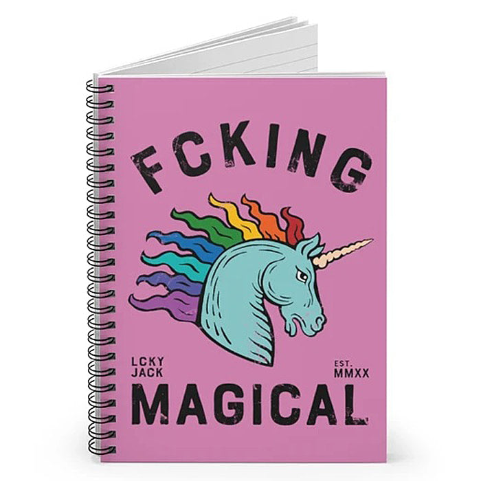 Fcking Magical Rainbow Unicorn - lined spiral notebook by Lucky Jack fka Trixie and Milo