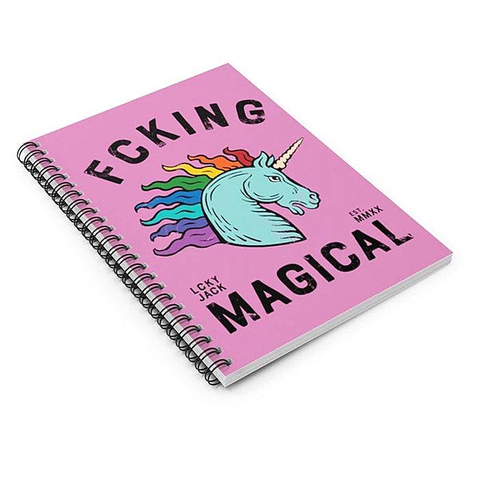 Fcking Magical Rainbow Unicorn - lined spiral notebook by Lucky Jack fka Trixie and Milo