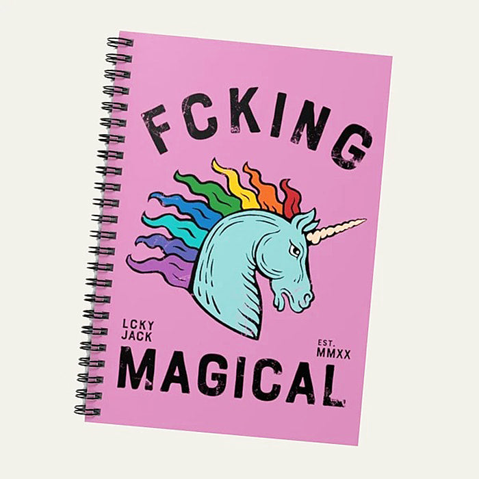 Fcking Magical Rainbow Unicorn - lined spiral notebook by Lucky Jack fka Trixie and Milo