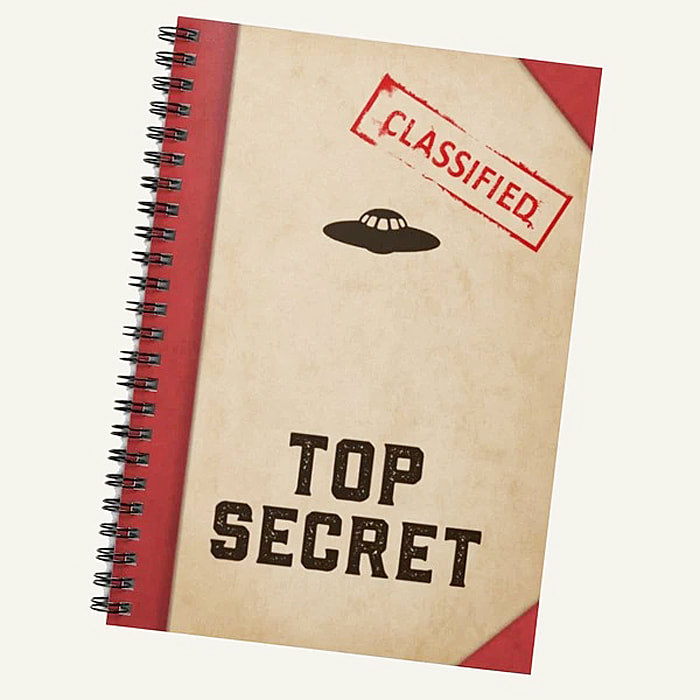 Classified.  Top Secret - lined spiral notebook.