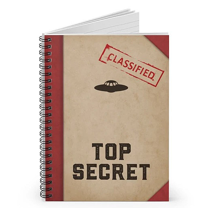 Classified.  Top Secret - lined spiral notebook.