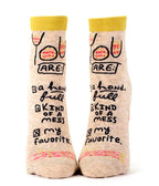 Women's Ankle Socks - You Are:  A hand-ful, kind of a mess, my favorite  - Blue Q