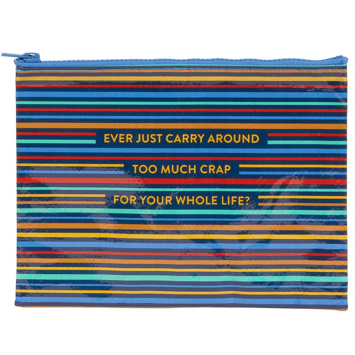 Too Much Crap Blue Q Eco, Recycled Zipper Pouch