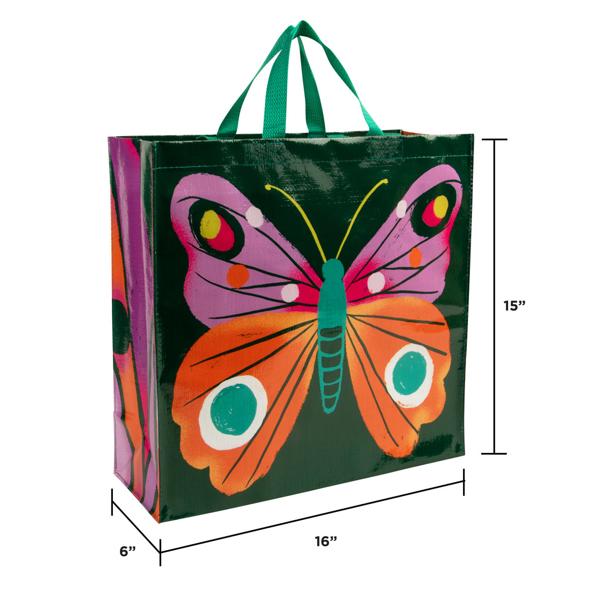 Big Butterfly Blue Q Shopper Bag - Reusable Shopping Bags