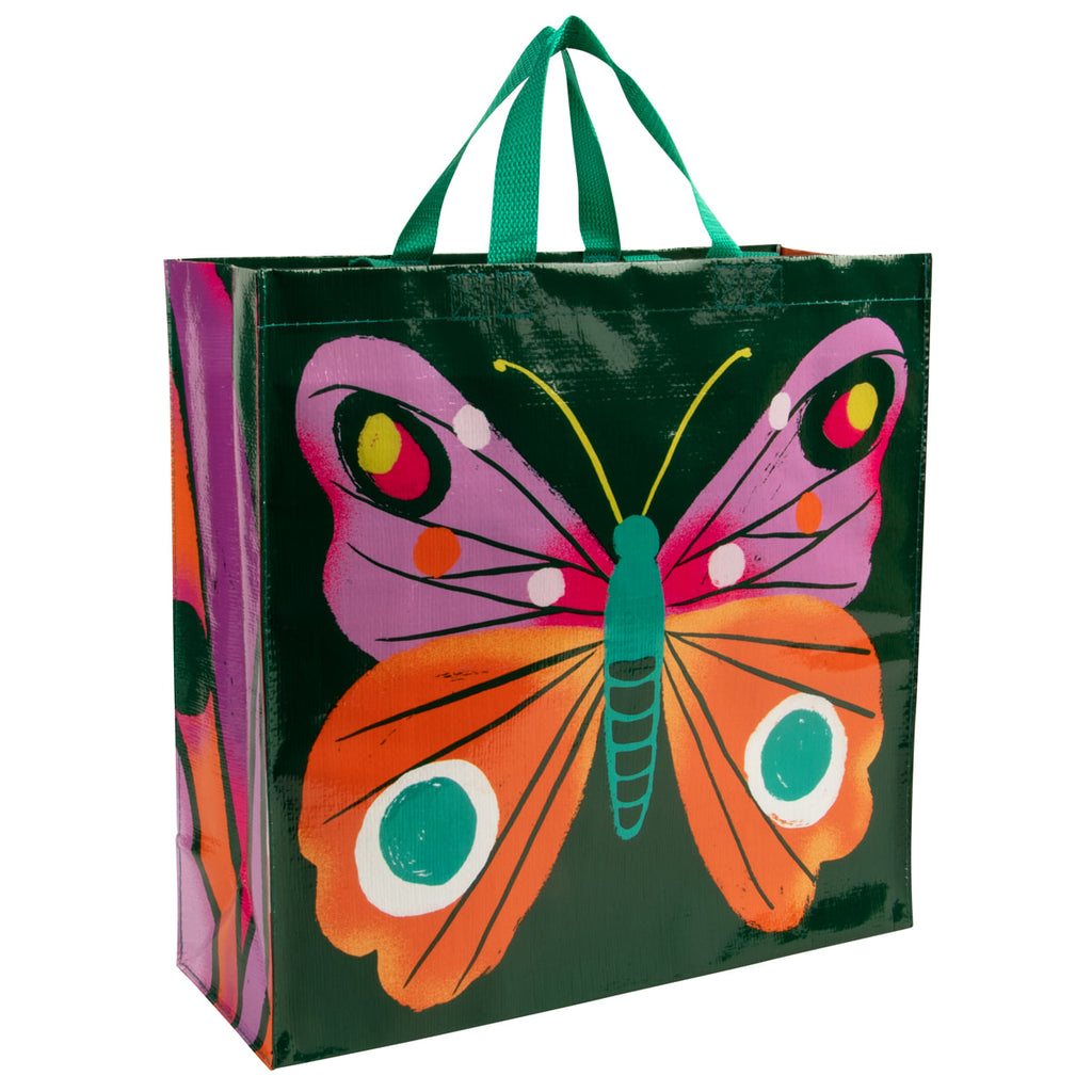 Big Butterfly Blue Q Shopper Bag - Reusable Shopping Bags