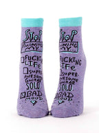 Women's Ankle Socks - Stop Ruining My Bad Mood - Blue Q