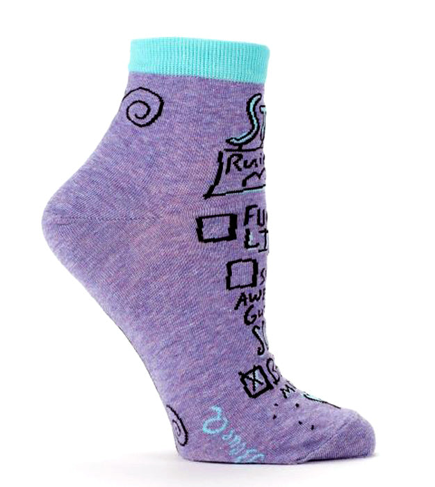 Women's Ankle Socks - Stop Ruining My Bad Mood - Blue Q