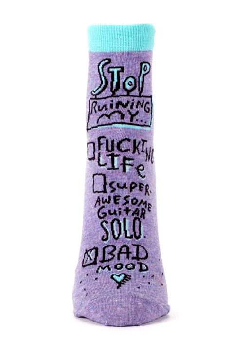 Women's Ankle Socks - Stop Ruining My Bad Mood - Blue Q