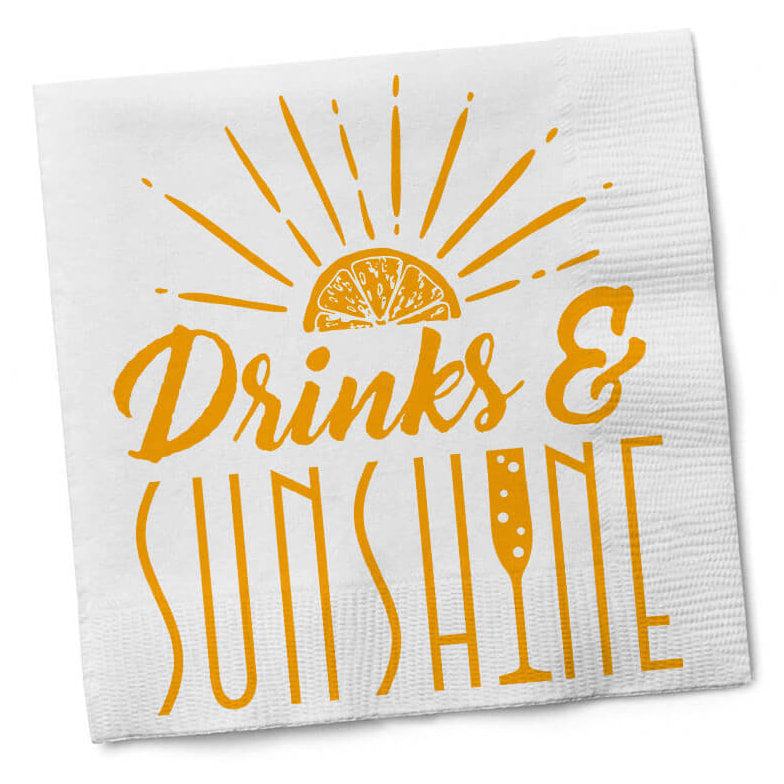 Drinks and Sunshine Cocktail Napkins by Twisted Wares