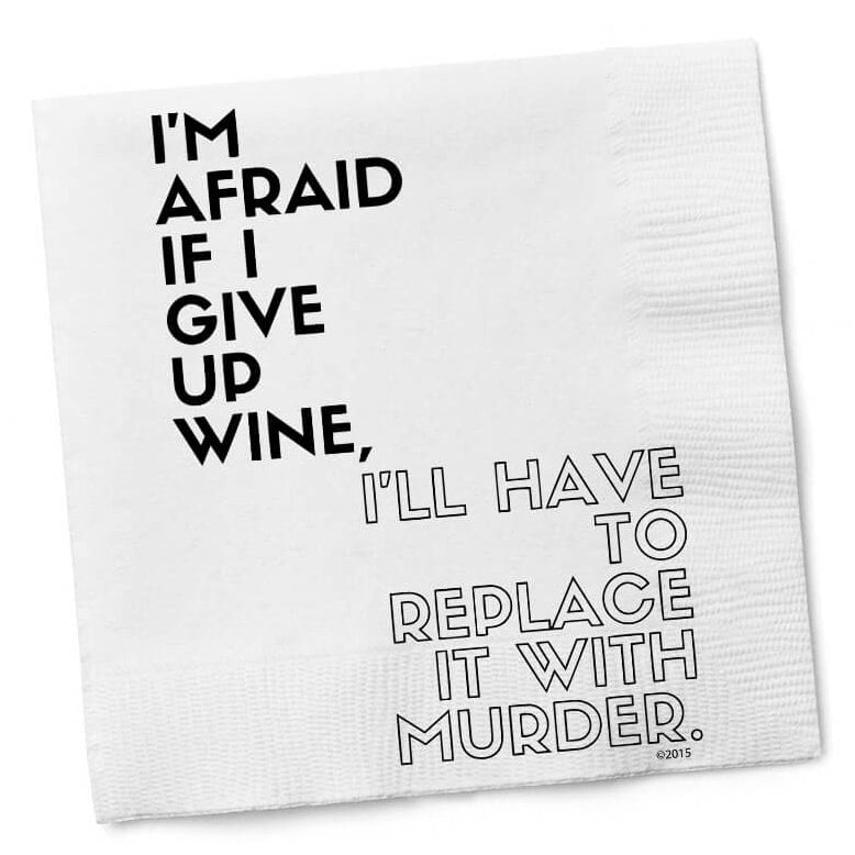 Wine and Murder Cocktail Napkins by Twisted Wares