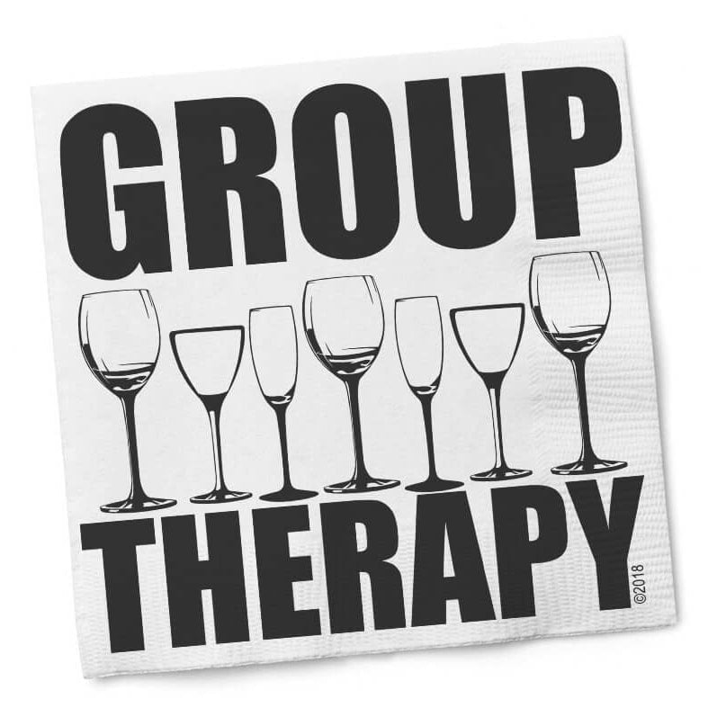 Group Therapy Cocktail Napkin by Twisted Wares