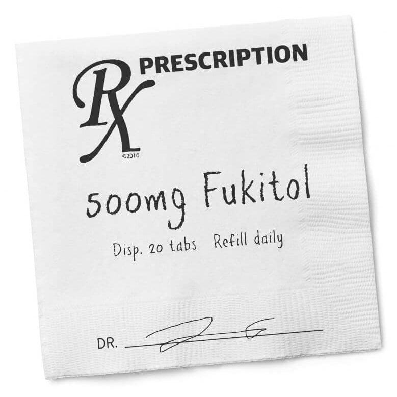 Fukitol RX Cocktail Napkins by Twisted Wares