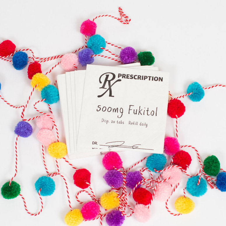 Fukitol RX Cocktail Napkins by Twisted Wares