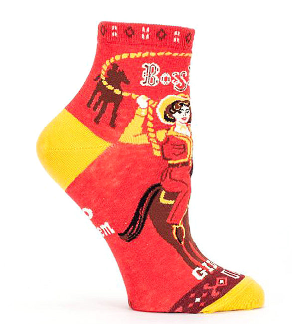 Women's Ankle Socks - Boss Lady - Giddy Up - Blue Q