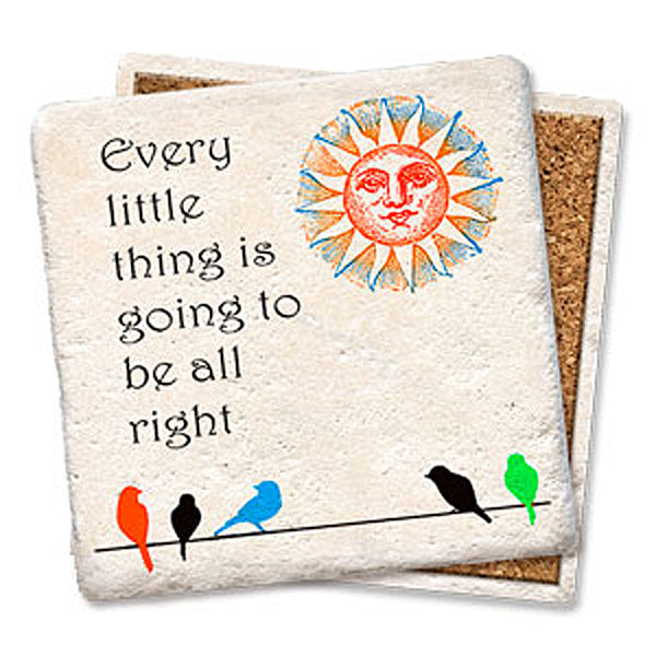 Every Little Thing Limestone Square Coaster by Tipsy